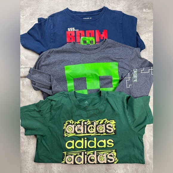 Minecraft & Adidas Shirt Bundle Kids Graphic T-Shirt - Picture 1 of 6